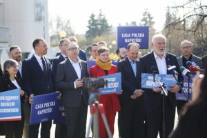 25.03.2025. Kielce. Akcja #SamorządyNaprzód / Fot. Wiktor Taszłow - Radio Kielce