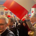 27.03.2025. Staszów. Karol Nawrocki, kandydat na prezydenta Polski na spotkaniu z mieszkańcami Staszowa / Fot. Grażyna Szlęzak - Radio Kielce