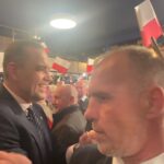 27.03.2025. Staszów. Karol Nawrocki, kandydat na prezydenta Polski na spotkaniu z mieszkańcami Staszowa / Fot. Grażyna Szlęzak - Radio Kielce