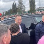 27.03.2025. Starachowice. Spotkanie kandydata na prezydenta Karola Nawrockiego z mieszkańcami / Fot. Anna Głąb - Radio Kielce