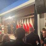 27.03.2025. Staszów. Karol Nawrocki, kandydat na prezydenta Polski na spotkaniu z mieszkańcami Staszowa / Fot. Grażyna Szlęzak - Radio Kielce