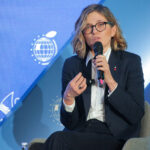 3.03.2025. Wicemarszałkini Senatu Magdalena Biejat podczas panelu „Magdalena Biejat – Wybór, który ukształtuje Polskę” w ramach X edycji Europejskiego Kongresu Samorządów / Fot. PAP - Tomasz Waszczuk