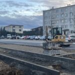 13.02.2025. Sandomierz. Budowa parkingu przy Szpitalu Specjalistycznym w Sandomierzu / Fot. Grażyna Szlęzak - Radio Kielce