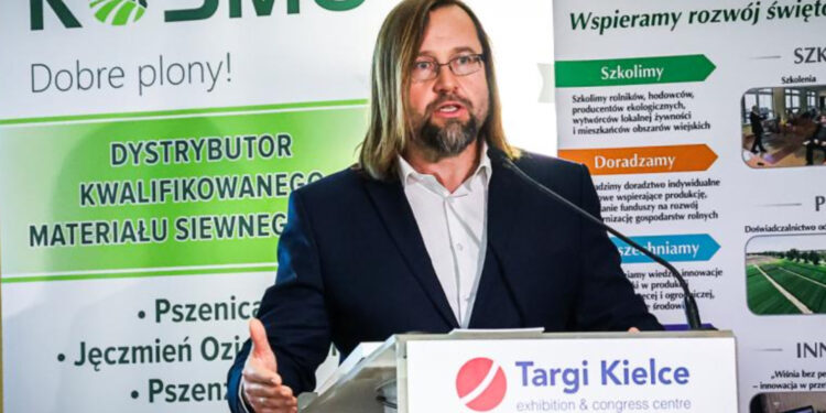 Marcin Stanecki, Główny Inspektor Pracy na targach Agrotech w Kielcach. / Fot. PIP