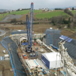 31.03.2025. Męcina (woj. małopolskie). Budowa tunelu kolejowego w Męcinie / Fot. PAP - Grzegorz Momot