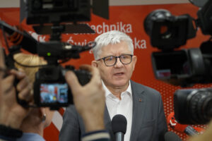 19.03.2025 Konferencja na Politechnice Świętokrzyskiej dot. budowy Centrum Zarządzania Kryzysowego. Na zdjęciu: dr inż. Sławomir Luściński / Fot. Aleksandra Kwaśniewska - Radio Kielce