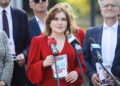 14.04.2025. Kielce. Konferencja Prawa i Sprawiedliwości. Na zdjęciu: Anna Krupka - poseł PiS / Fot. Wiktor Taszłow - Radio Kielce