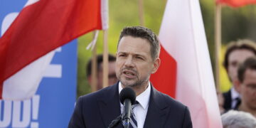 Wybory Prezydenta RP 2025 - kampania. Na zdjęciu: kandydat KO w zbliżających się wyborach prezydenta RP, prezydent Warszawy Rafał Trzaskowski / Fot. Jarosław Kubalski - Radio Kielce