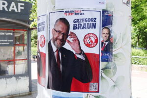 15.05.2025. Kielce. Plakat wyborczy - Grzegorz Braun / Fot. Adrian Dróżdż – Radio Kielce
