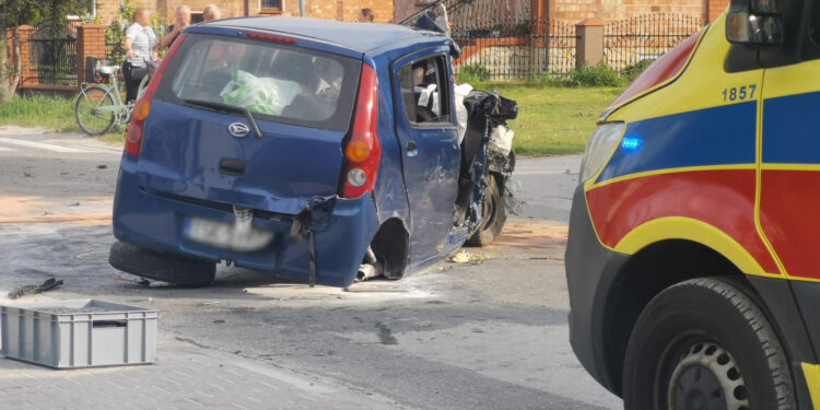 02.05.2025. Skorków, powiat włoszczowski. Wypadek / Fot. Aleksandra Kwaśniewska - Radio Kielce