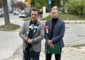 13.05.2025. Kielce. Konferencja prasowa. Radni z powiatu Jędrzejowskiego w sprawie dodatków specjalnych w starostwie / Fot. Marcin Marszałek - Radio Kielce