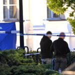 07.05.2025. Warszawa. Działania służb na terenie Kampusu Głównego UW w Warszawie / Fot. PAP/Radek Pietruszka