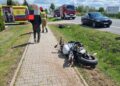 Wypadek podczas zawracania. Ranny motocyklista