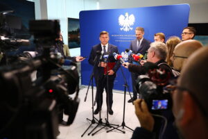 15.05.2025. Kielce. Konferencja prasowa Michała Skotnickiego, wicewojewody świętokrzyskiego dot. konkursu na dyrektora Teatru im. Stefana Żeromskiego w Kielcach / Fot. Wiktor Taszłow - Radio Kielce