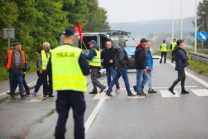 Protest mieszkańców Brzezin i Radkowic