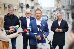 23.05.2025. Kielce. Konferencja prasowa Koalicji Obywatelskiej / Fot. Wiktor Taszłow - Radio Kielce