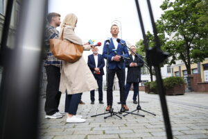 23.05.2025. Kielce. Konferencja prasowa Koalicji Obywatelskiej / Fot. Wiktor Taszłow - Radio Kielce