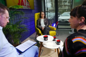 „Dzień Dobry, to Ja! Rozmowy inne niż wszystkie w Radiu Kielce”. Na zdjęciu (od lewej): Tomek Dudek, Ewa Robak, Magda Galas-Klusek / Fot. Wiktor Taszłow - Radio Kielce