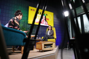 „Dzień Dobry, to Ja! Rozmowy inne niż wszystkie w Radiu Kielce”. Na zdjęciu (od lewej): Magda Galas-Klusek, Ewa Robak / Fot. Wiktor Taszłow - Radio Kielce