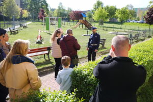 07.05.2025. Kielce. Zdjęcia z planu spotu edukacyjnego, jaki kieleckie starostwo powiatowe przygotowuje we współpracy z Komendą Miejską Policji w Kielcach / Fot. Wiktor Taszłow - Radio Kielce