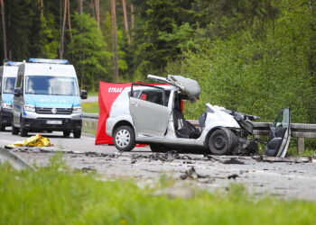 08.05.2025. Niestachów. Wypadek / Fot. Wiktor Taszłow - Radio Kielce