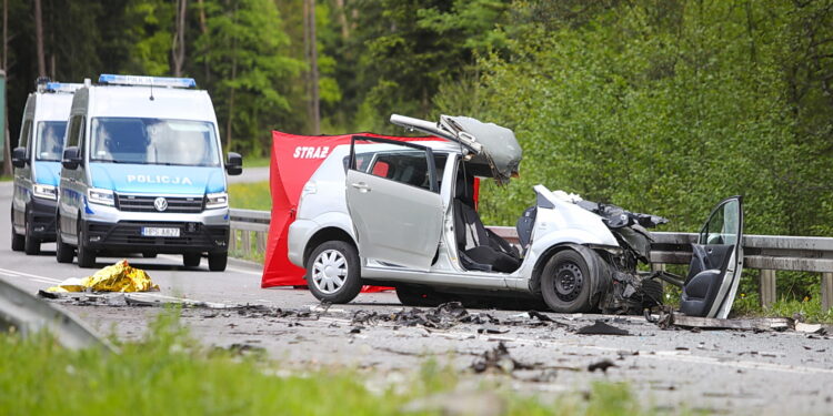 08.05.2025. Niestachów. Wypadek / Fot. Wiktor Taszłow - Radio Kielce