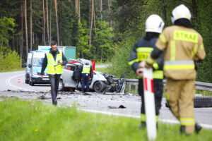 08.05.2025. Niestachów. Wypadek / Fot. Wiktor Taszłow - Radio Kielce