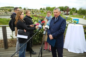 09.05.2025. Kielce. Konferencja nt. rozwoju miejskiej sieci kanalizacyjnej / Fot. Wiktor Taszłow - Radio Kielce