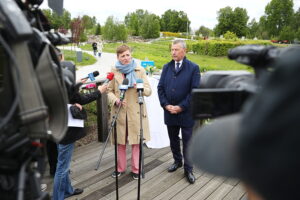 09.05.2025. Kielce. Konferencja nt. rozwoju miejskiej sieci kanalizacyjnej / Fot. Wiktor Taszłow - Radio Kielce