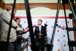12.05.2025. Kielce. Konferencja prasowa Agaty Wojdy / Fot. Wiktor Taszłow - Radio Kielce