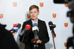 12.05.2025. Kielce. Konferencja prasowa Agaty Wojdy / Fot. Wiktor Taszłow - Radio Kielce