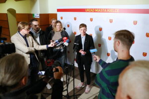 12.05.2025. Kielce. Konferencja prasowa Agaty Wojdy / Fot. Wiktor Taszłow - Radio Kielce