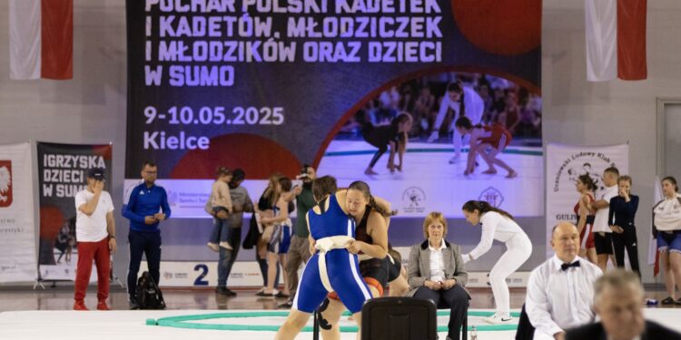 10.05.2025. Kielce. Zawody Pucharu Polski Kadetek i Kadetów, Młodziczek i Młodzików oraz Dzieci w Sumo / Fot. Adrian Dróżdż