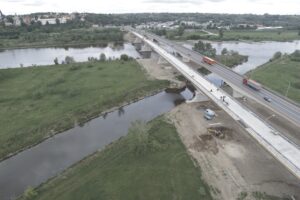 Budowa mostu na Wiśle w Sandomierzu / źródło: GDDKiA