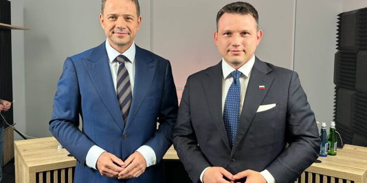 Trzaskowski u Mentzena: przeciwko nowym podatkom, za likwidacją TVP Info