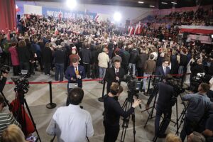 18.05.2025. Sandomierz. Wieczór wyborczy Rafała Trzaskowskiego / Fot. Jarosław Kubalski - Radio Kielce