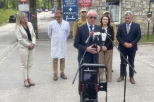 28.05.2025. Skarżysko-Kamienna. Konferencja ws. przystosowania podziemnej części szpitala do potrzeb opieki medycznej / Fot. Anna Głąb - Radio Kielce