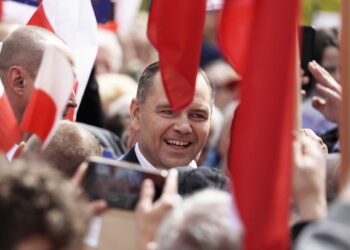 11.05.2025 Kielce. Spotkanie z kandydatem na prezydenta RP Karolem Nawrockim / Fot. Jarosław Kubalski - Radio Kielce