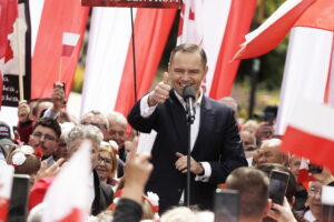 Karol Nawrocki w Kielcach: nie będę lokajem ani kamerdynerem spraw niemieckich