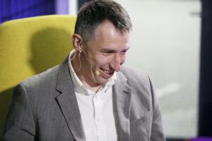 Audycja „Dzień Dobry, to Ja! Rozmowy inne niż wszystkie w Radiu Kielce” . Gościem audycji jest piłkarz ręczny, prezes Związku Piłki Ręcznej w Polsce Sławomir Szmal / Fot. Jarosław Kubalski - Radio Kielce