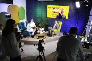 Audycja „Dzień Dobry, to Ja! Rozmowy inne niż wszystkie w Radiu Kielce” . Gościem audycji jest piłkarz ręczny, prezes Związku Piłki Ręcznej w Polsce Sławomir Szmal / Fot. Jarosław Kubalski - Radio Kielce