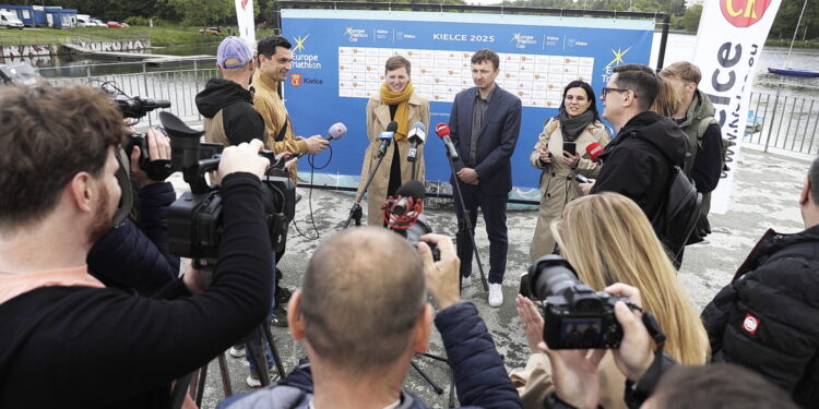 19.05.2025. Kielce. Konferencja zapowiadająca Puchar Europy w Triathlonie / Fot. Jarosław Kubalski - Radio Kielce