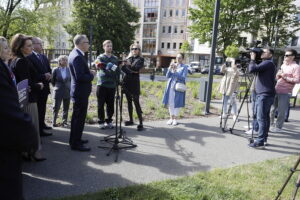 30.05.2025 Kielce. Konferencja prasowa z udziałem przedstawicieli Koalicji Obywatelskiej Polskiego Stronnictwa Ludowego, Polski 2050 i Lewicy./ Fot. Jarosław Kubalski - Radio Kielce