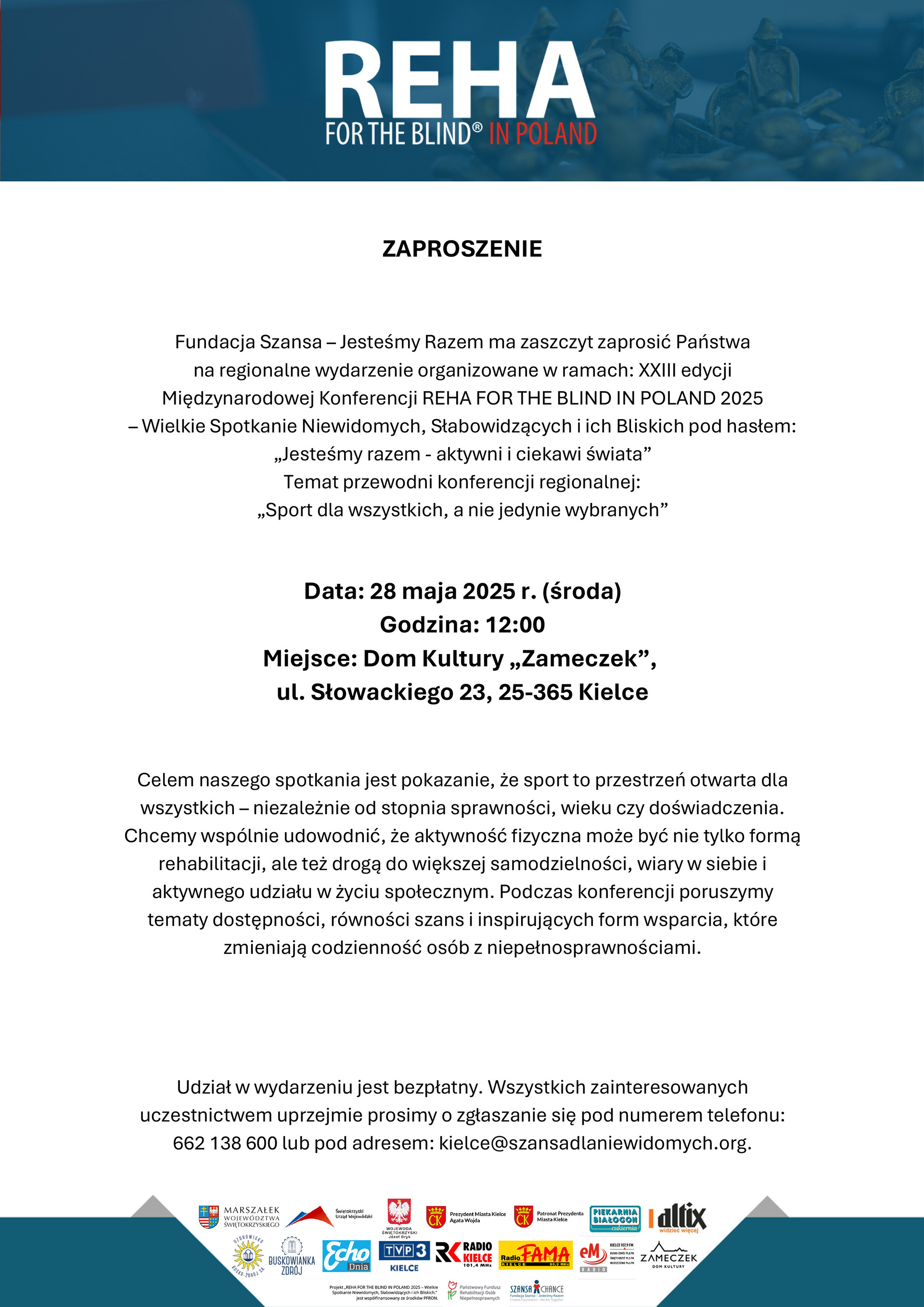 Międzynarodowa Konferencja REHA FOR THE BLIND IN POLAND 2025