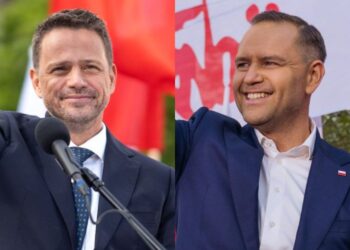 Na zdjęciu (od lewej): Rafał Trzaskowski i Karol Nawrocki / Fot. Radio Kielce