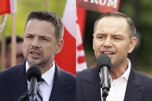 Na zdjęciu (od lewej): Rafał Trzaskowski, Karol Nawrocki / Fot. Radio Kielce