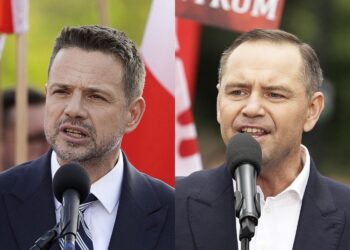 Na zdjęciu (od lewej): Rafał Trzaskowski, Karol Nawrocki / Fot. Radio Kielce