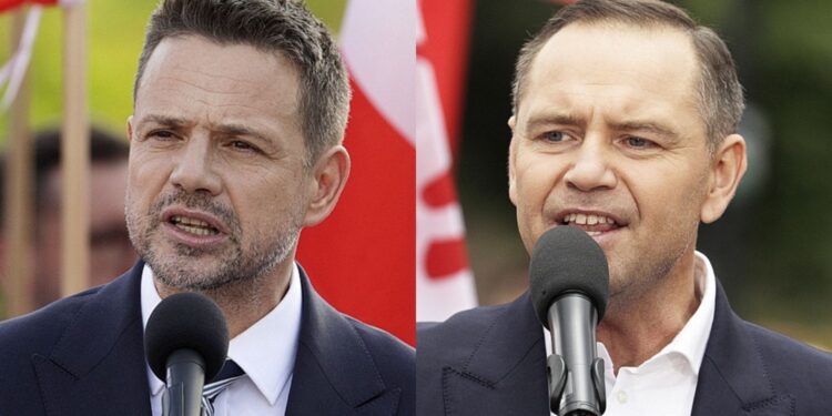 Na zdjęciu (od lewej): Rafał Trzaskowski, Karol Nawrocki / Fot. Radio Kielce