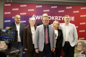 18.05.2025 Wybory prezydenckie 2025. Sztab Nowej Lewicy. / Fot. Aleksandra Kwaśniewska - Radio Kielce