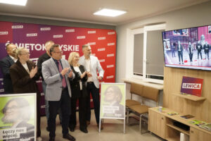 18.05.2025 Wybory prezydenckie 2025. Sztab Nowej Lewicy. / Fot. Aleksandra Kwaśniewska - Radio Kielce